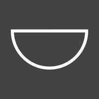 Semi Circle Line Inverted Icon vector