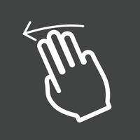 Three Fingers Left Line Inverted Icon vector