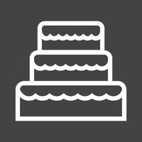 Wedding Cake II Line Inverted Icon vector
