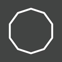 Decagon Line Inverted Icon vector