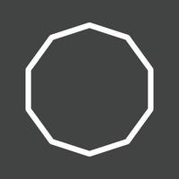 Decagon Line Inverted Icon vector