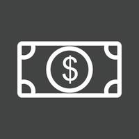 Dollar Bill Line Inverted Icon vector