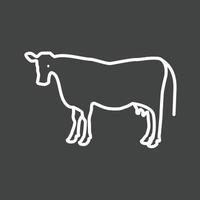 Cow Line Inverted Icon vector