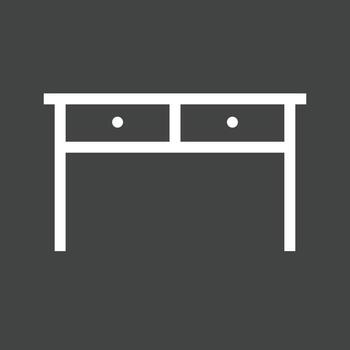 Table with Drawers I Line Inverted Icon vector