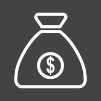 Money Bag II Line Inverted Icon vector