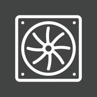 Processor Fan Line Inverted Icon vector