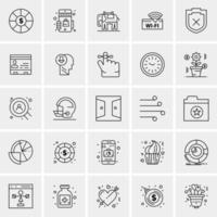 25 iconos de negocios universales vector ilustración de icono creativo para usar en proyectos relacionados con la web y dispositivos móviles