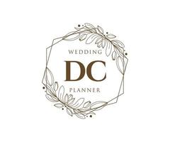 DC Initials letter Wedding monogram logos collection, hand drawn modern minimalistic and floral templates for Invitation cards, Save the Date, elegant identity for restaurant, boutique, cafe in vector