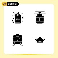 4 Creative Icons Modern Signs and Symbols of badge tramway tag tram avatar Editable Vector Design Elements