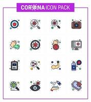 Simple Set of Covid19 Protection Blue 25 icon pack icon included hands case find medical emergency viral coronavirus 2019nov disease Vector Design Elements