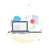 Disc online game publish publishing Flat Color Icon Vector