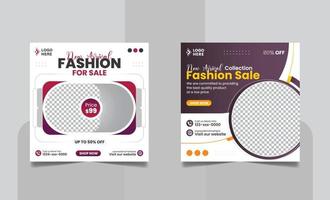 Fashion Sale Social Media Post Design Web Banner Template