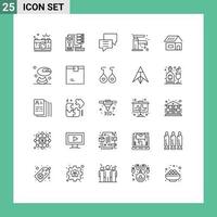 paquete de iconos de vector de stock de 25 signos y símbolos de línea para elementos de diseño de vector editables de cliente de grupo electrónico de baño de lavabo