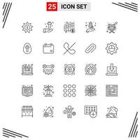 Set of 25 Modern UI Icons Symbols Signs for chair camp easter women day Editable Vector Design Elements