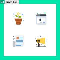 4 Creative Icons Modern Signs and Symbols of financing news browser web page Editable Vector Design Elements