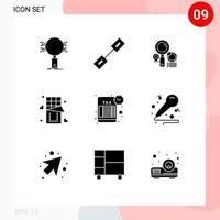 paquete de iconos de vector de stock de 9 signos y símbolos de línea para elementos de diseño de vector editables de gráficos de amor vinculados a alimentos de recordatorio