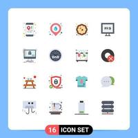 16 iconos creativos signos y símbolos modernos de protección del sistema paquete editable hd seguro de navidad de elementos de diseño de vectores creativos