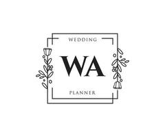 logo femenino wa inicial. utilizable para logotipos de naturaleza, salón, spa, cosmética y belleza. elemento de plantilla de diseño de logotipo de vector plano.