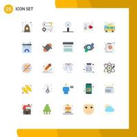 Universal Icon Symbols Group of 25 Modern Flat Colors of autobus midi biology keys love Editable Vector Design Elements