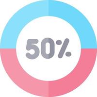 Half Pie Chart Vector Icon Design