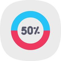 Half Pie Chart Vector Icon Design