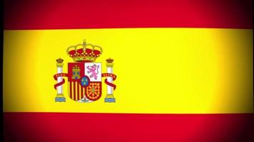 Espanha acenando a bandeira. loop sem costura video