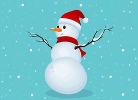 Snowman, New Year's card vector