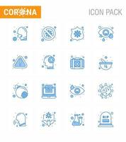 25 Coronavirus Emergency Iconset Blue Design such as eye virus forbidden shield protection viral coronavirus 2019nov disease Vector Design Elements