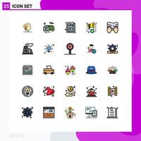 Mobile Interface Filled line Flat Color Set of 25 Pictograms of spa massage design speaker digital Editable Vector Design Elements