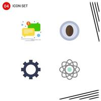 4 Creative Icons Modern Signs and Symbols of chat devices unread drink set Editable Vector Design Elements