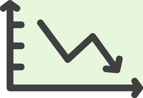 Declining Line Graph Vector Icon Design