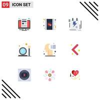 Set of 9 Commercial Flat Colors pack for brain mirror document make clipboard Editable Vector Design Elements