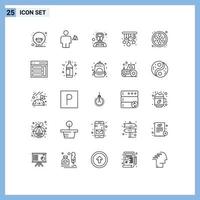 paquete de iconos vectoriales de stock de 25 signos y símbolos de línea para candelabros de tierra de limón de loto elementos de diseño vectorial editables para el hogar vector