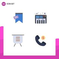 Pack of 4 creative Flat Icons of mark minus text sound remove Editable Vector Design Elements