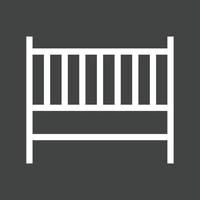 Baby Cot Line Inverted Icon vector