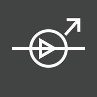 Light Emitting Diode Line Inverted Icon vector