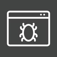 icono invertido de la línea del rastreador web vector