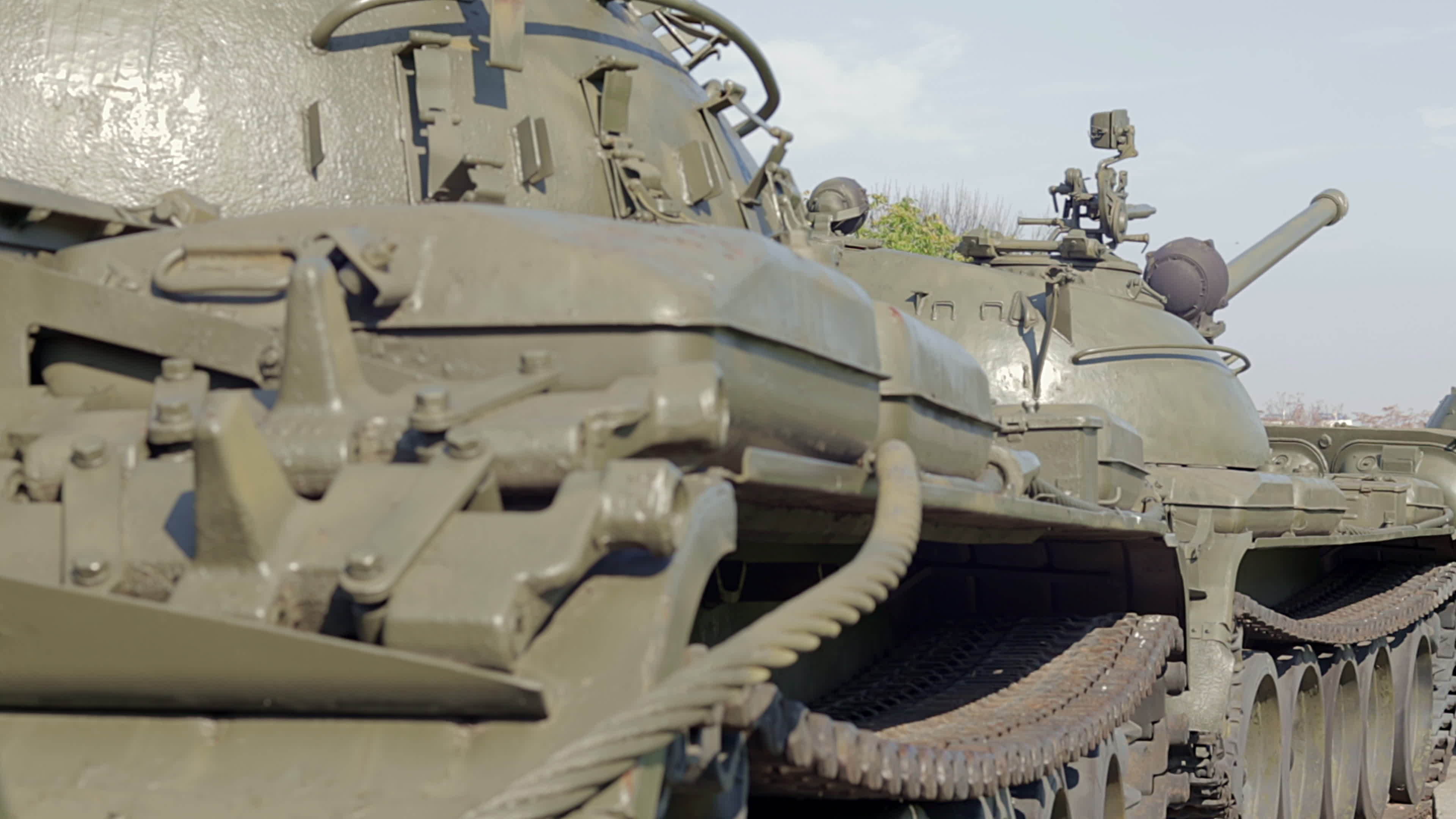 A column of armored vehicles and tanks. National Armed Forces. Military