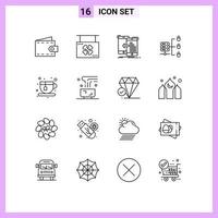 16 Creative Icons Modern Signs and Symbols of diet secure web server sign secure server management Editable Vector Design Elements