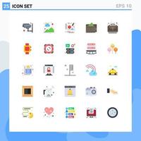 Modern Set of 25 Flat Colors and symbols such as bag case controller business money Editable Vector Design Elements