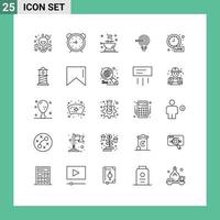 Group of 25 Modern Lines Set for solution darts timer target food Editable Vector Design Elements
