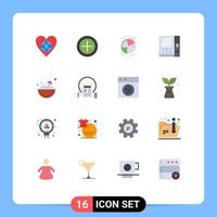 Set of 16 Modern UI Icons Symbols Signs for carnival money data cash server Editable Pack of Creative Vector Design Elements