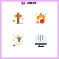 4 Creative Icons Modern Signs and Symbols of cross filter saint discount sort Editable Vector Design Elements