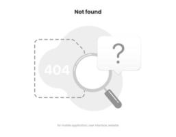 404 page not found error banner. System error, broken page. Disconnected. vector