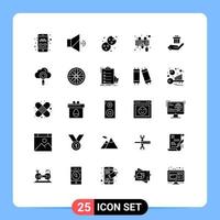 Set of 25 Modern UI Icons Symbols Signs for present gift cookie mouse interface Editable Vector Design Elements