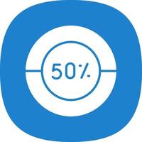 Half Pie Chart Vector Icon Design