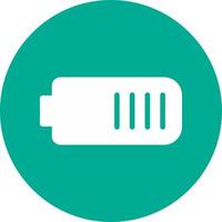 Battery Half Vector Icon Design
