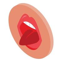 Tongue articulation icon isometric vector. Mouth speech vector