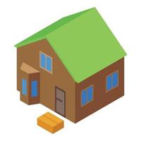 Home delivery parcel icon isometric vector. Food courier vector