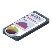 Ui phone app icon isometric vector. Online business vector